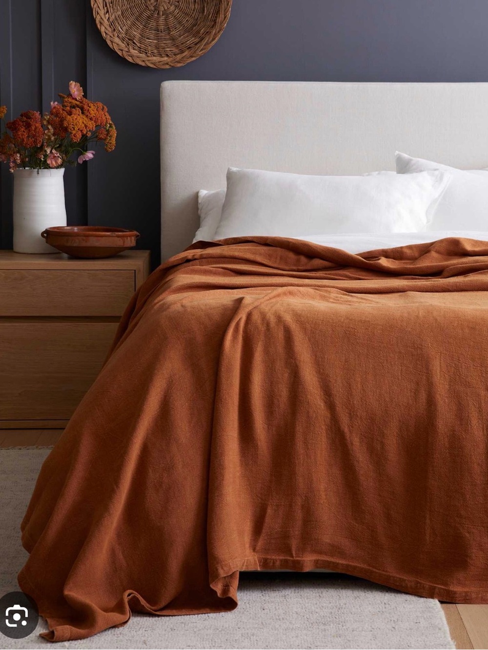 Quince Linen Full/QueenTerracotta Bed Blanket - Retail $94